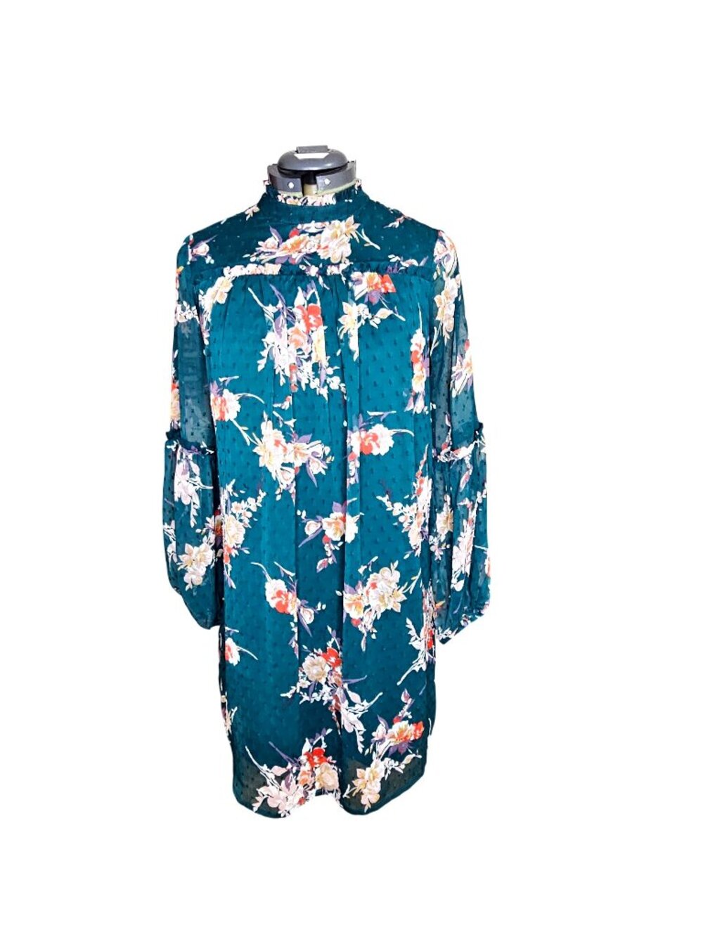 Woman's Japna dark green whimsical floral cottagecore romantic garden blouse M